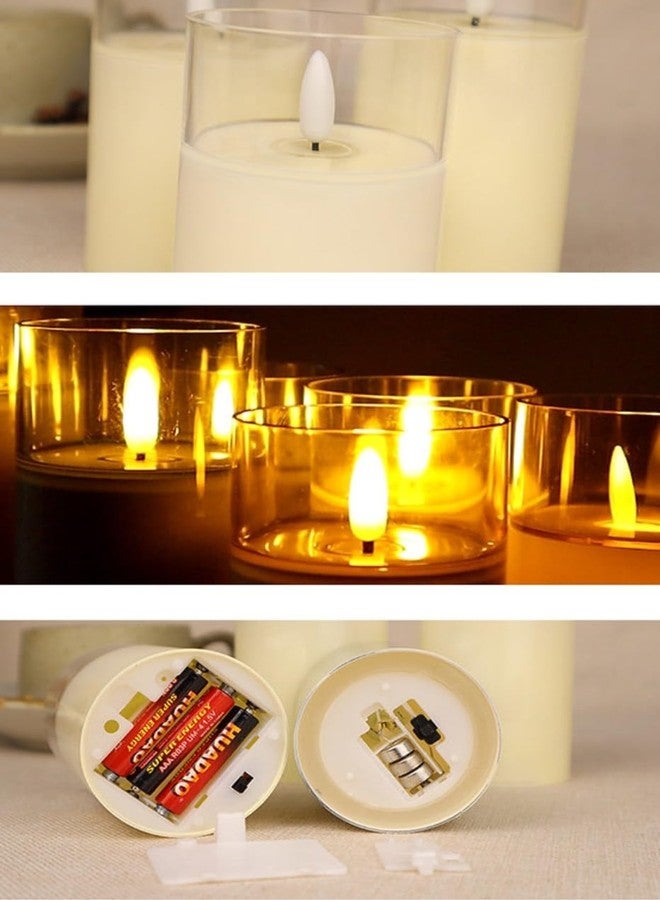 VRB Dec مجموعة شموع عمودية من 3 قطع من VRB Dec، شموع أكريليك بدون لهب أو دخان، شموع زينة LED، مثالية للإهداء، للمنزل، ديوالي، عيد الميلاد، شمعة زينة، عيد ميلاد (موديل - 2) - Image 5